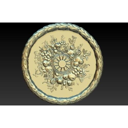 New round decor panel 3d model STL relief for cnc STL format round flower decor 3d model for CNC Router 3D Printer Artcam Aspire