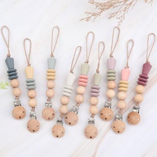 Handmade Silicone Pacifier Chains Safe Teething Chain Baby Teether Eco-friendly Pacifier Clips Holder Chain