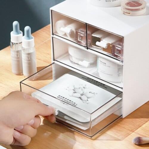 Plastic Makeup Drawers Organizer Box Jewelry Storage Box Container Make Up Cosmetic Case Box
