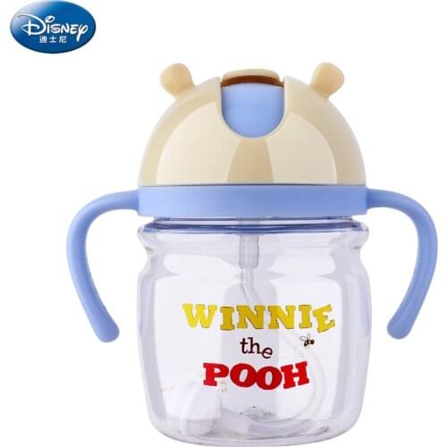Genuine Sale Disney 2021 Cute Baby Children Learn Feeding Cup with Straw Drinking Bottle with handle Kids Training Cup Gift