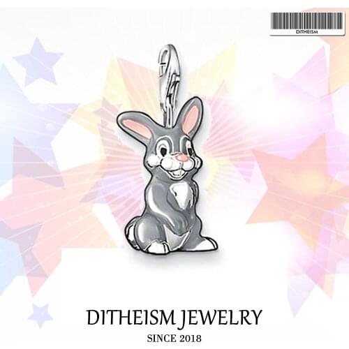 Rabbit Doll Charms Pendant,2018 Jewelry 925 Sterling Silver Trendy Cute Gift For Women Girls Fit Bracelet Necklace Bag
