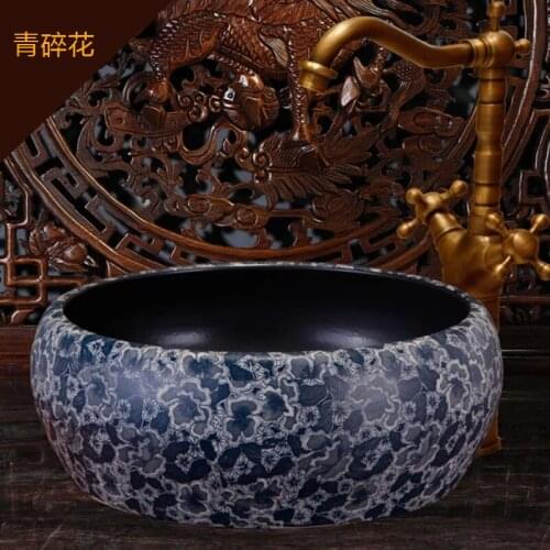 China Painting handmade wash basin Bathroom vessel sinks counter top chinese bowl sink