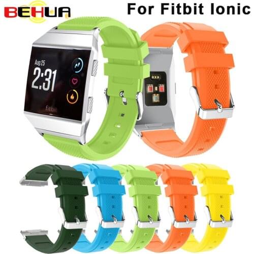 Watch Band for Fitbit Ionic Soft Silicone Replacement Sport Band for Fitbit Ionic Smart Fitness Wrist band BEHUA 2017 Hot sale