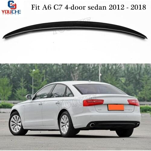 S6 Style Carbon Fiber Rear Spoiler Trunk Wing for Audi A6 C7 4-door Sedan 2012 - 2018 Trunk Boot Lid Tail Spoiler Lip