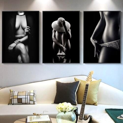Self-adhesive Wall Stickers Sexy Nude Women Body Figure Art Wall Art Posters Prints Wall Pictures Wall Cuadros Home Decor