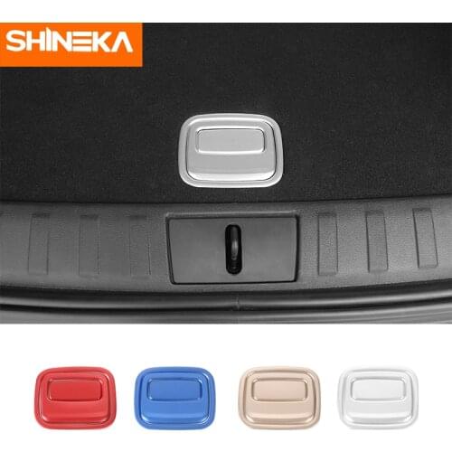 SHINEKA Aluminum alloy Car Interior Rear Tail Trunk Handle Cover Decoration Stickers Accessories For Jeep Renegade 2016-2019