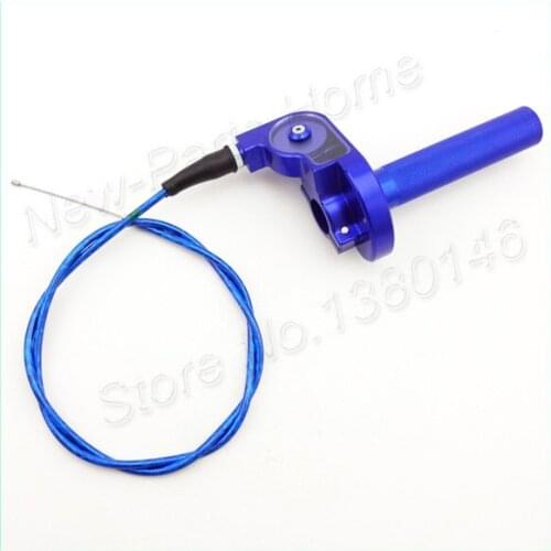 Blue CNC Turn Twist Throttle & Throttle Cable Assembly For CRF50 KLX TTR Pit Dirt Bike Motorcycle Atv Quad