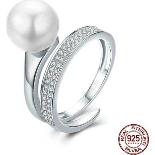 Real 100% 925 Sterling Silver Elegant Round Geometric Finger Rings for Women Anniversary Engagement Ring Jewelry ZSCR44231
