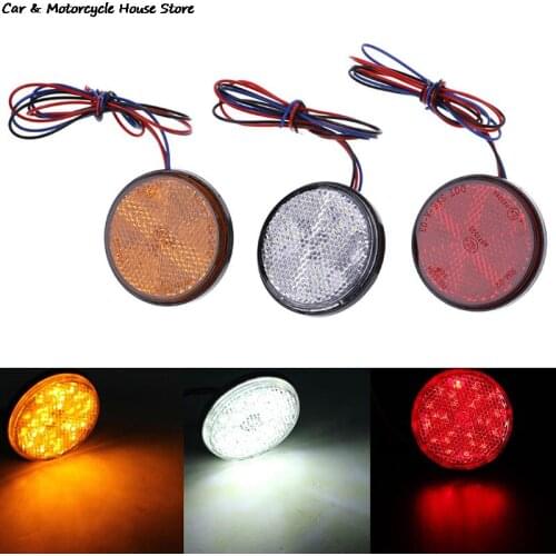 1Pcs Car Motorcycle Round 24 LED Brake Turn Signal Stop Tail Lights Bulbs Reflectors