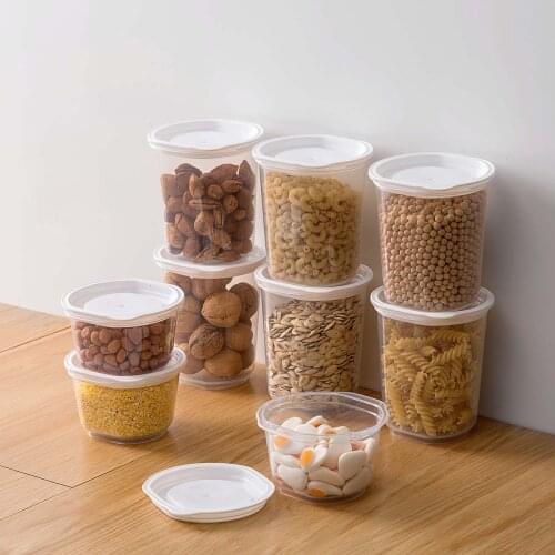 1Pc Kitchen Storage Containers Clear Plastic Container Candy Food Storage Jar Sealed Bottle Closet Refrigerator Organizer