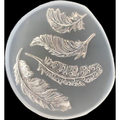 1 Pc Silicone Mold Feather Mirror DIY Craft Jewelry Handmade Pendant Epoxy Resin Making Tool