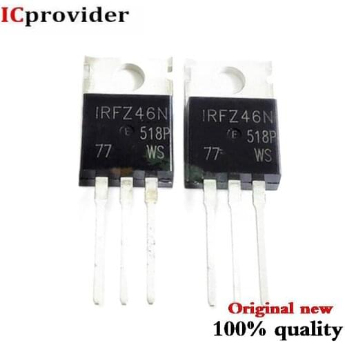100pcs/lot IRFZ46N IRFZ46NPBF FZ46N IRFZ46 MOSFET N-CH 55V 53A TO-220AB best quality