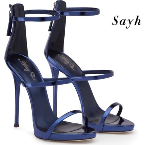 2020 Summer women sandals ankle strap high heel shoes for women sexy peep toe high heels sandals party wedding shoes woman