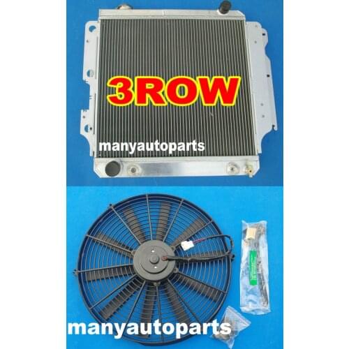 3 row aluminum alloy radiator FOR Jeep Wrangler YJ/TJ/LJ M/T RHD 1987-2006+FAN