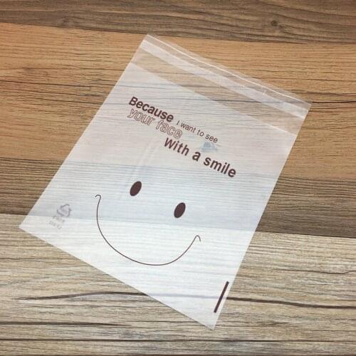 300pcs/lot-14x16.5cm frosted smile face bag biscuit candy self-adhesive bag DIY baking package Food packaging bags
