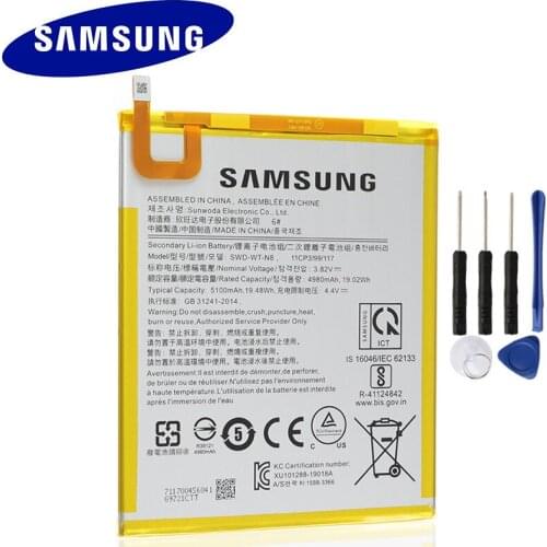 Samsung Original SWD-WT-N8 Tablet Battery For Samsung Galaxy Tab A T295 T290 Genuine Replacement Tablet Battery 5100mAh + Tools