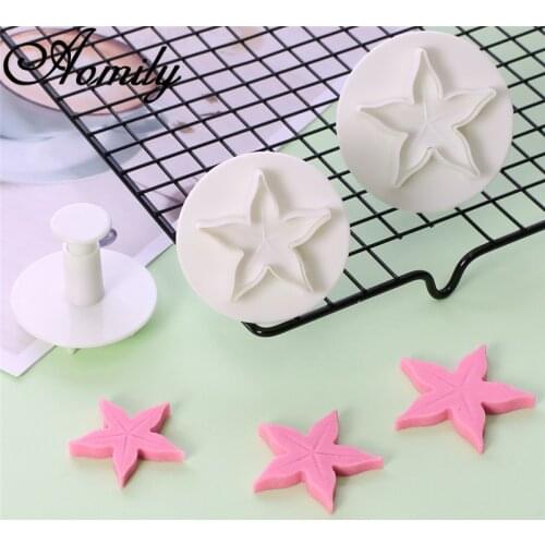 Amoliy Pentagram Shape Cookies Cutter Mold Fondant Cake Biscuit Embossing Mould Sugar Craft Dessert Baking Cake Decorating Tools