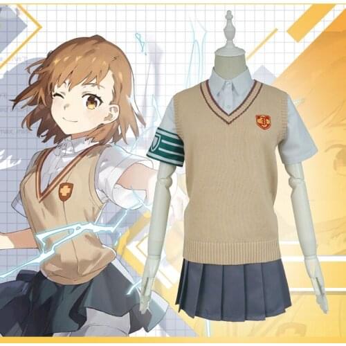 Anime Comic A Certain Scientific Railgun Cosplay Costumes Mikoto Misaka Cosplay Costume Uniforms Clothes Suits Wears Dresses