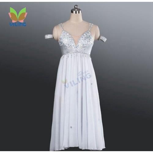 White tulle dance skirt romantic tutu dress women ballerina classical ballet long tutus Adult nutcracker custom stage costumes