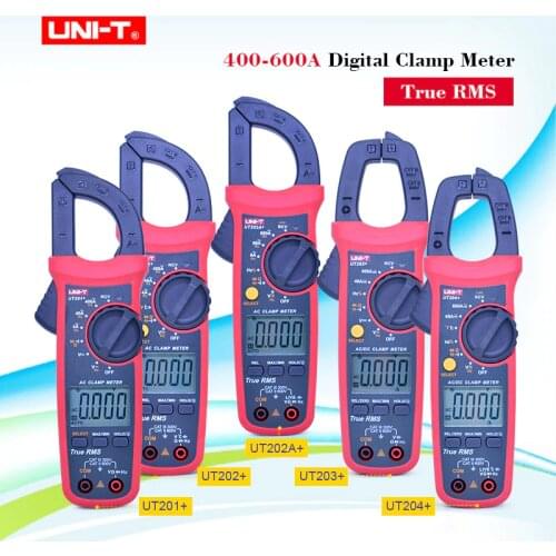 UNI-T True RMS Digital Clamp meter UT201+/UT202+/UT203+/UT204+ 400-600A Auto range multimeter NCV false detection protection