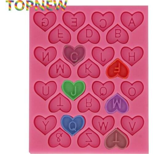 DIY Heart Alphabet Letter Cake Silicone Mold Chocolate Fondant Cake Decorating Candy Molds Kitchen Baking Cake Tools