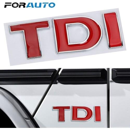 FORAUTO TDI Logo 3D Metal Emblem Badge Car Sticker Decal Turbo Direct Injection for VW Golf JETTA PASSAT MK4 MK5 MK6