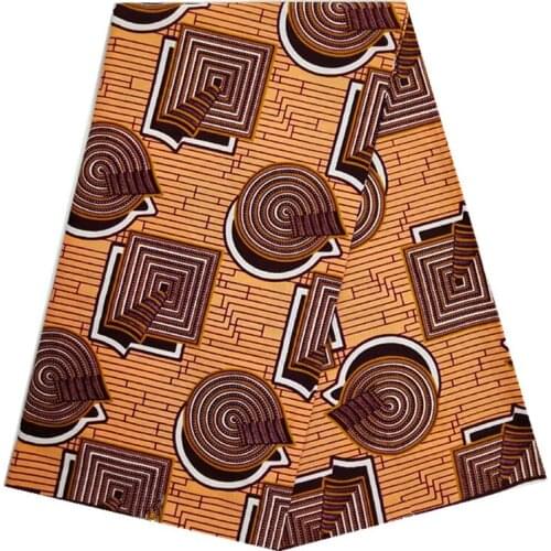Geometric Design Real African Print Fabric 100% Cotton 6yards Soft Fashion Kanara Fabric Original Wax Fabric N20801-17