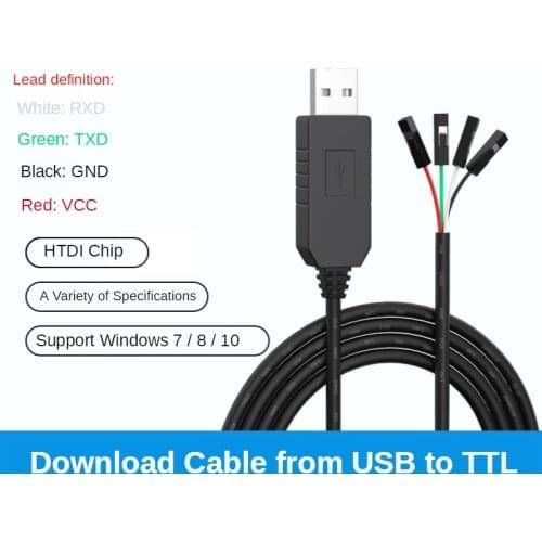 TTL Download Cable USB To TTL Cable Program Software Burning USB To Serial MCU Upgrade Data Cable FTDI