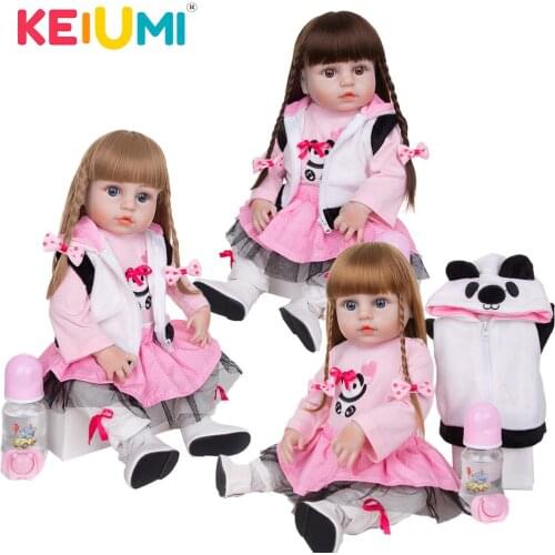 KEIUMI 19 Inch Handmade Lifelike Silicone Reborn Baby Dolls Full Silicone Baby Boneca DIY Toys For Children Birthday Gifts
