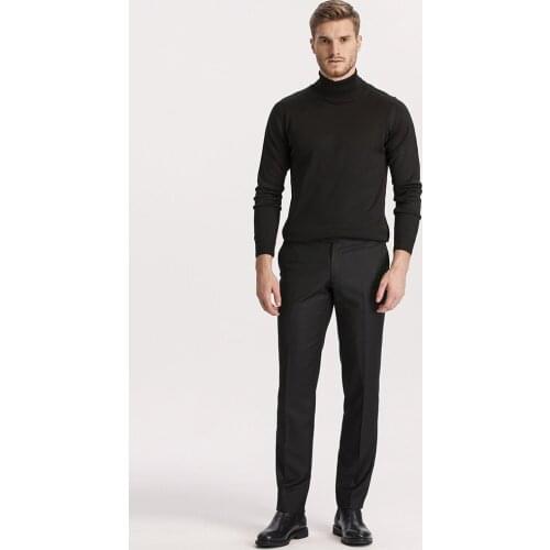 Hateko Men Slim Fit Classic Trousers Business Formal Wear Slacks for Man Pants