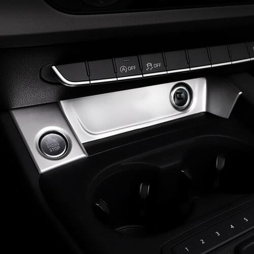 Car Cigarette Lighter Engine Start Button Frame Decoration Cover Trim For Audi A5 A4 B9 2017-2019 LHD ABS Styling