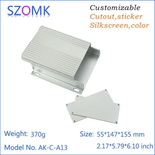 1 pcs/lot aluminum carrying case project which belongs to the enclosure aluminum box with 55(H)x147(W)x155(L)mm for electronics