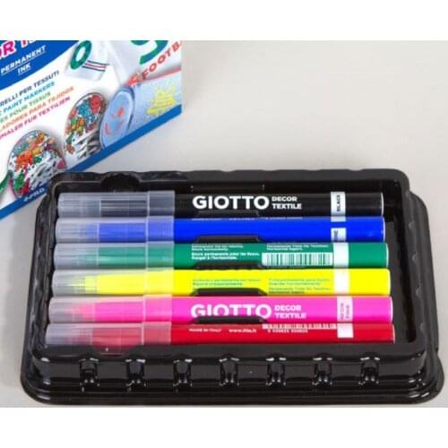 6 Pcs 4mm Colorful T-shirt Liner Rubber Fabric Marker Office Ceramic Rock Glass Car Tyre Waterproof Art Supplies DIY Painting