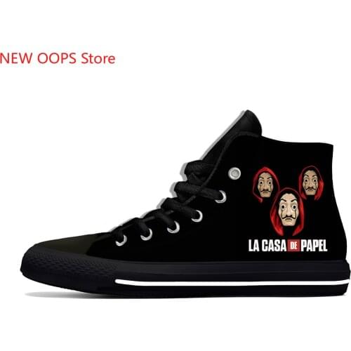 La Casa De Papel we are resistance Novelty Design Lightweight High Top Canvas Shoes Men Women Casual Breathable Sneakers