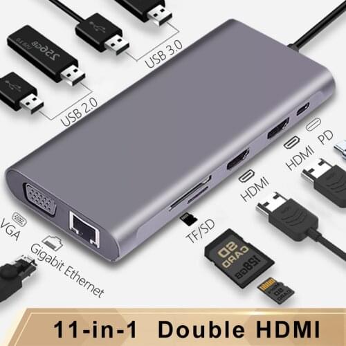 OFCCOM USB HUB C HUB HDMI Adapter 10 in 1 USB C to USB 3.0 Dock for MacBook Pro Accessories USB-C Type C 3.1 Splitter USB C HUB