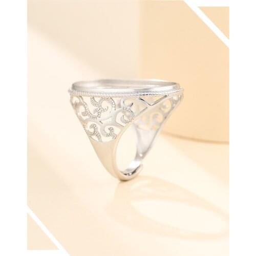 18*26mm 925 STERLING SILVER Semi Mount Bases Blanks base blank Pad rings ring Setting set diy jewelry A5622