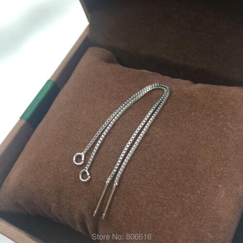 " Fake One Penalty Ten " 8.6CM/L ( White Gold Plated ) 925 Sterling Silver Earring Line Wire Pins Jewelry Findings & Accessories