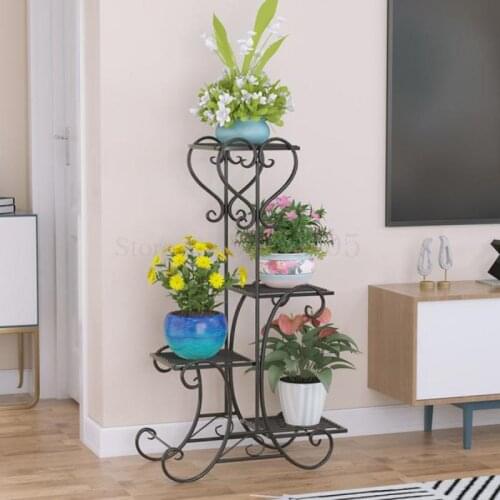 Wrought Iron Flower Shelf, A Hollow Multilayer Indoor European-style Balcony Floor Living Room More Than Other Simple Flowerpo