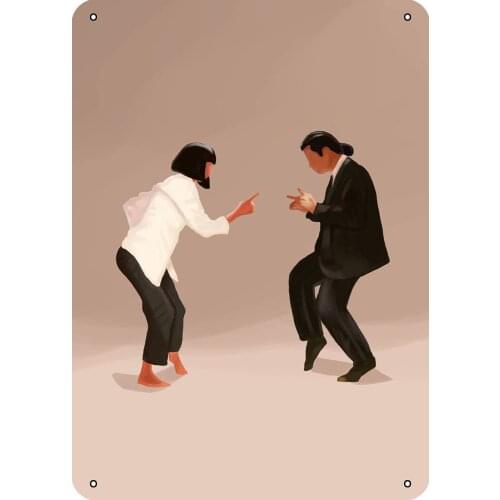 Pulp Fiction Twist Movie Poster Metal Tin Sign 12 "X 8" Wall Arts