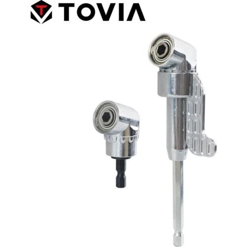 TOVIA Adjustable Angle Screwdriver Holder 105 Degree Socket Adapter Attachment Drill Bit Screwdriver Set 1/4" Hex Bit