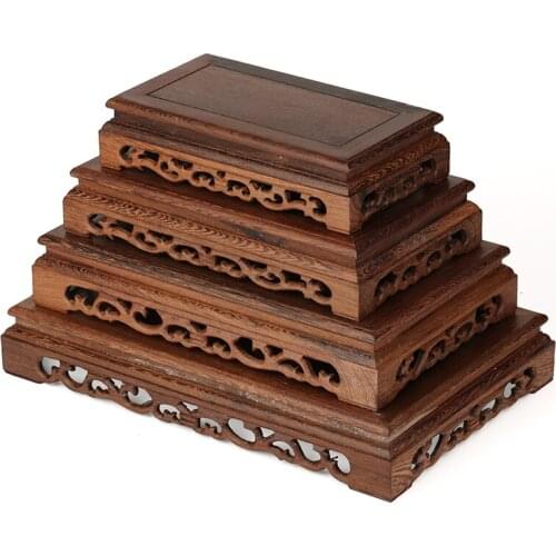 Rosewood carving stone wood base decoration crafts wooden wings wooden flower vases wood base