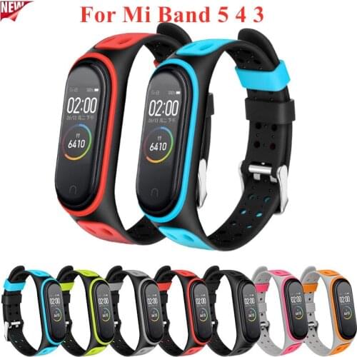 Silicone Strap For Xiaomi Mi Band 3 4 5 Smart Watch Wrist M3 M4 Plus Bracelet For Xiaomi MiBand 3 4 5 Miband Strap Replacement