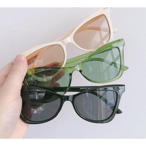Rivet Cat Eye Women Men Sunglasses Blue Tan Green Lens UV400 Eye Protection Girl Sexy Ladies Outdoor Eyewear