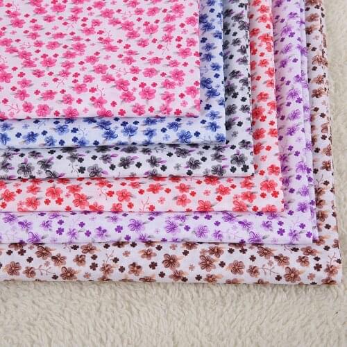 100*150cm Orchid Floral Summer Poplin Sewing Fabric DIY Childrens Wearing Cloth Making Baby Dress Decoration Home Material