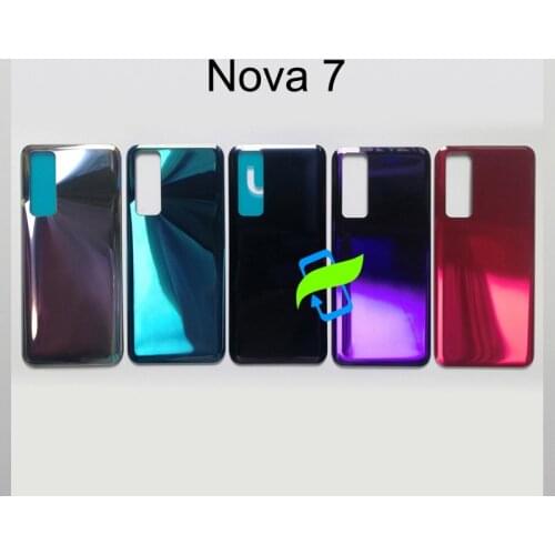 Back Battery Cover For Huawei Nova 7 SE Back Housing 3D Glass Cover Case For Nova 7 Pro SE Rear Door Back Cover