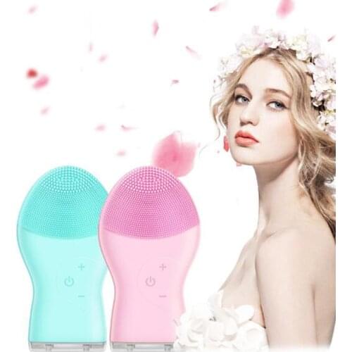 "Charging waterproof silicone cleansing instrument moving ultrasonic vibration washs a face to brush cleansing instrument " D156
