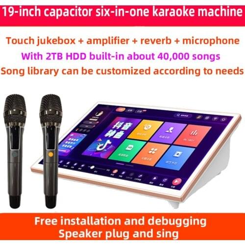 19 inch capacitor karaoke player Amplifier Sound mixer audio professional microphone 2TB HDD YouTube karaoke home system