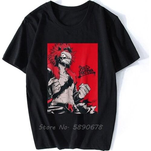 2019 Fashion Men T Shirt Kirishima Eijirou t shirt Summer Fashion Men Cotton O-neck Tshirt Funny Tees Tops Harajuku