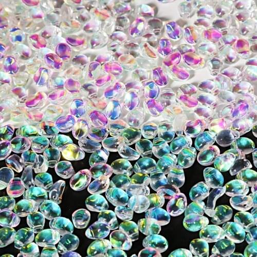 50pcs/lot Smooth Glass Beads Crystal Tulip Petal Beads For Jewelry Findings DIY Bracelet Earring Jewelry Water Drop Beads