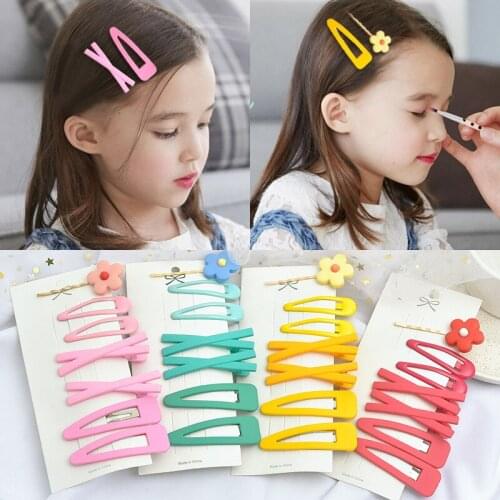 7Pcs/Lot Hair Accessories Candy Drop Hair Clip Princess Barrette Korean Fashion New Solid Hairclip Headdress Hairpins for Girls